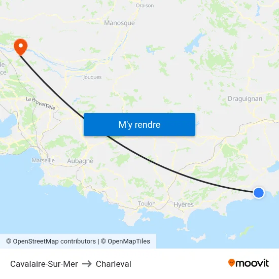 Cavalaire-Sur-Mer to Charleval map