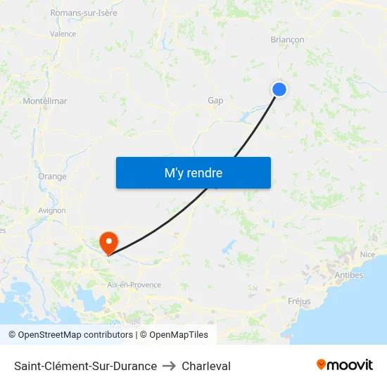 Saint-Clément-Sur-Durance to Charleval map