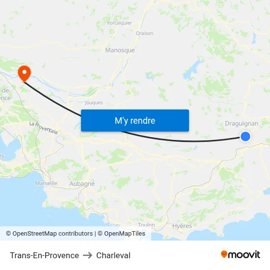 Trans-En-Provence to Charleval map
