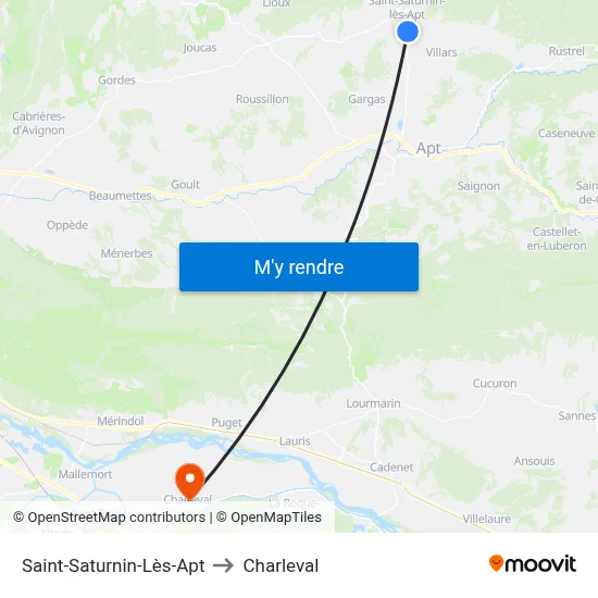 Saint-Saturnin-Lès-Apt to Charleval map
