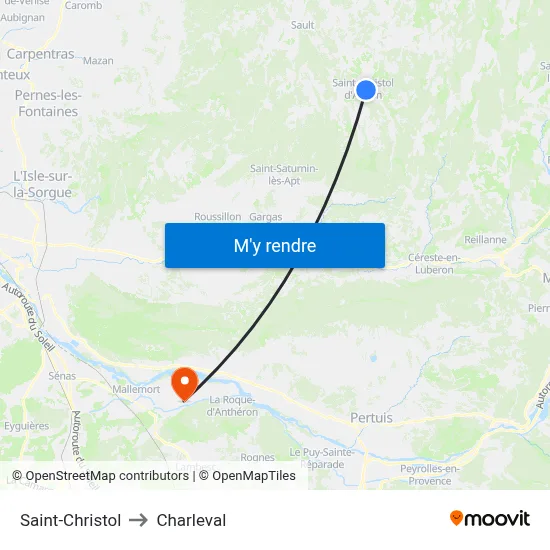 Saint-Christol to Charleval map