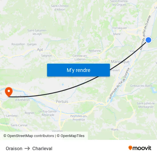 Oraison to Charleval map