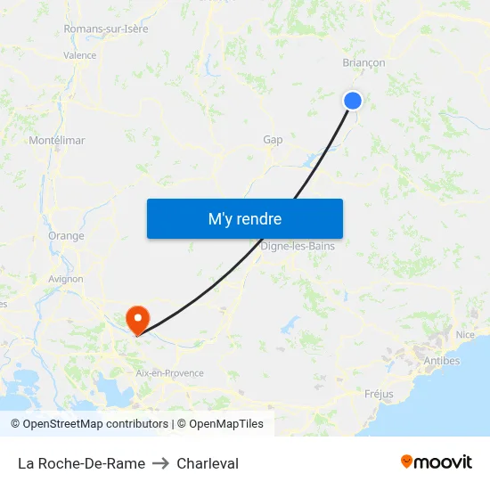 La Roche-De-Rame to Charleval map