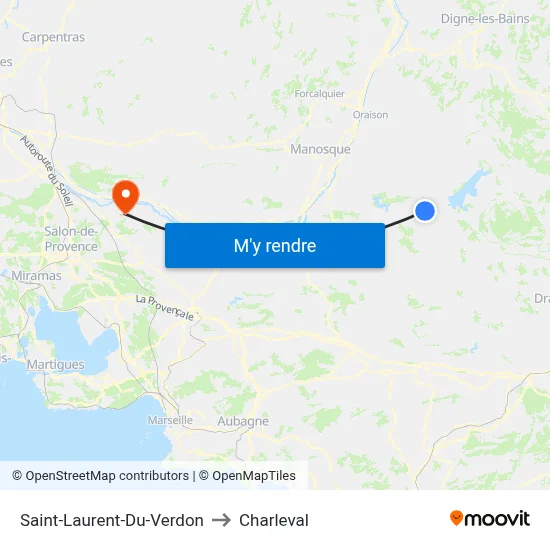 Saint-Laurent-Du-Verdon to Charleval map