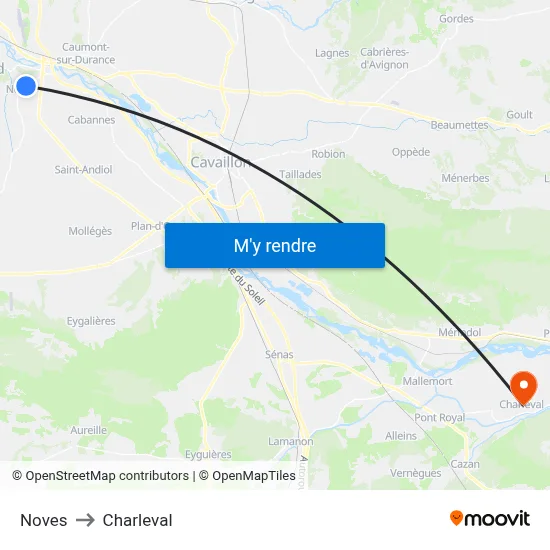 Noves to Charleval map