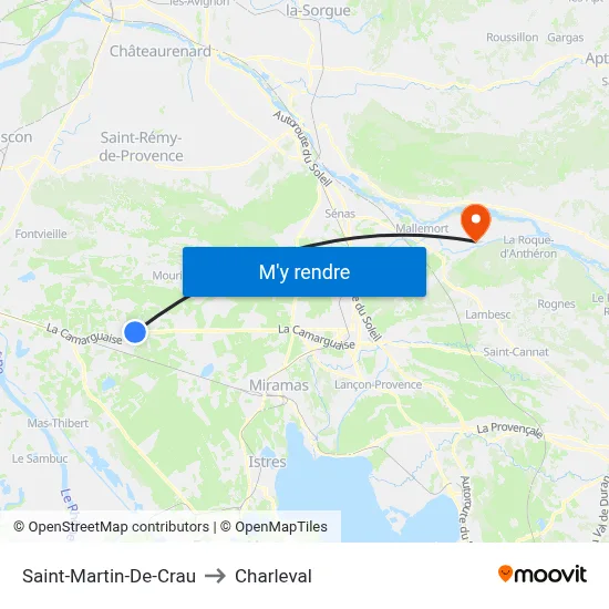 Saint-Martin-De-Crau to Charleval map