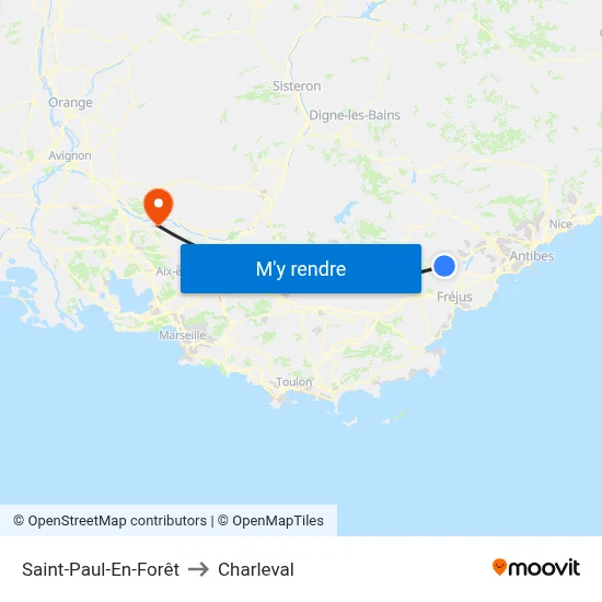 Saint-Paul-En-Forêt to Charleval map