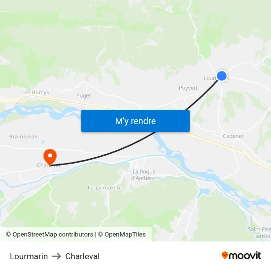 Lourmarin to Charleval map
