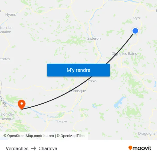 Verdaches to Charleval map