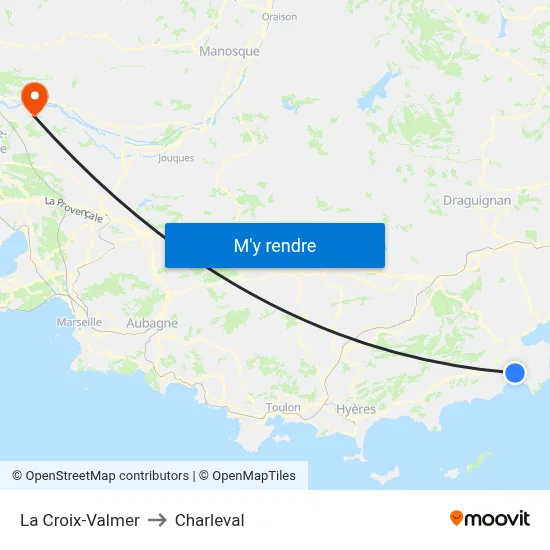 La Croix-Valmer to Charleval map