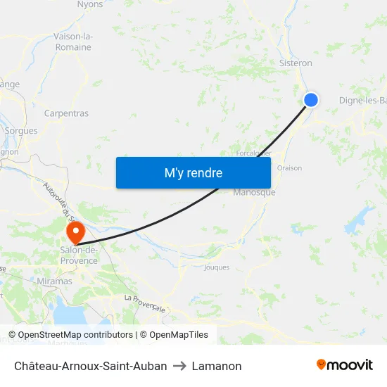Château-Arnoux-Saint-Auban to Lamanon map