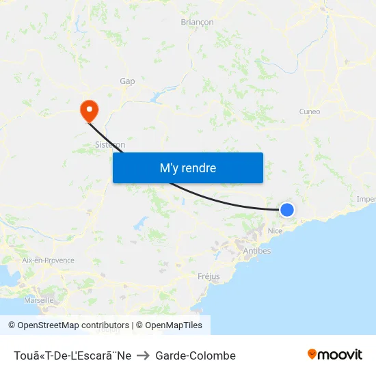 Touã«T-De-L'Escarã¨Ne to Garde-Colombe map