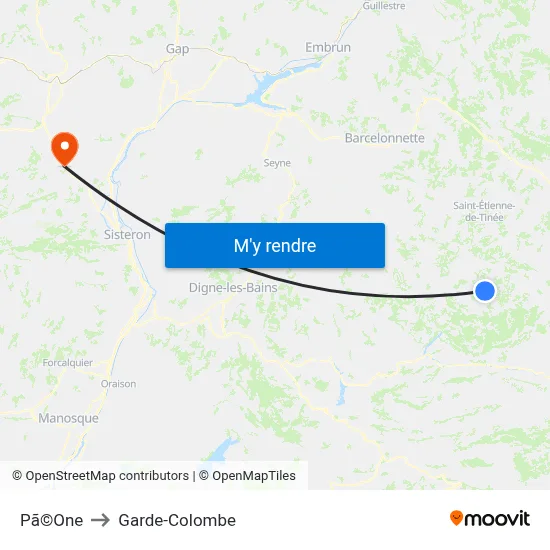 Pã©One to Garde-Colombe map