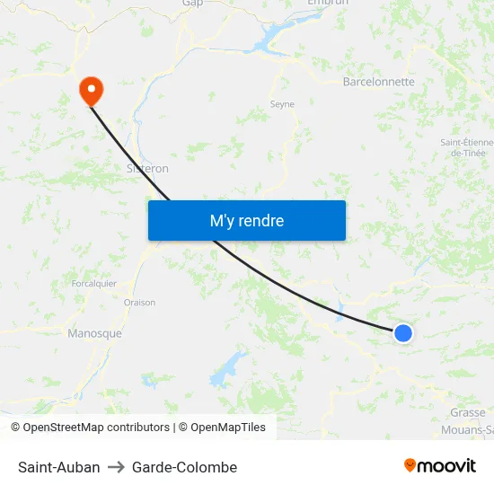 Saint-Auban to Garde-Colombe map