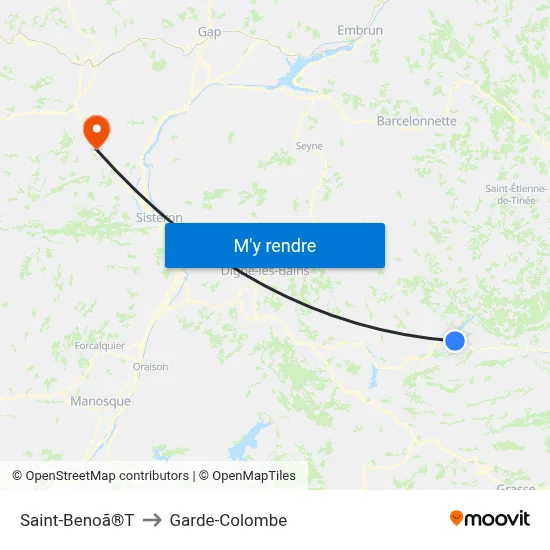 Saint-Benoã®T to Garde-Colombe map