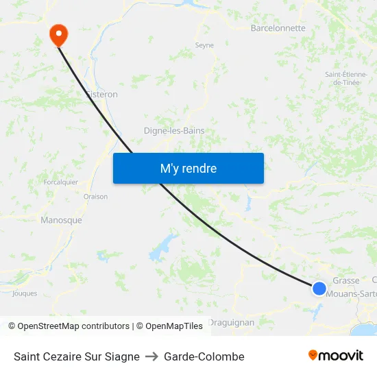 Saint Cezaire Sur Siagne to Garde-Colombe map