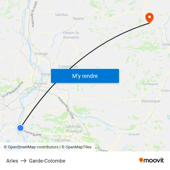 Arles to Garde-Colombe map