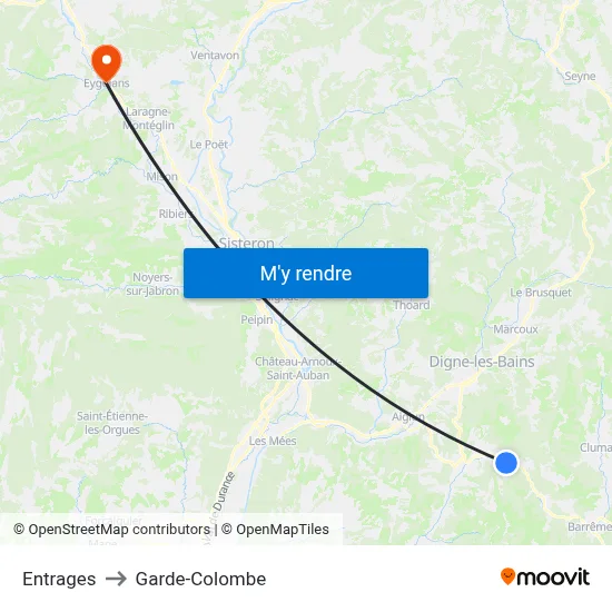 Entrages to Garde-Colombe map