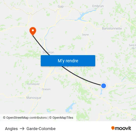 Angles to Garde-Colombe map