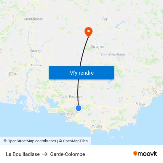 La Bouilladisse to Garde-Colombe map