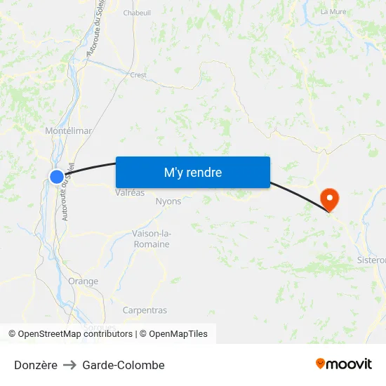 Donzère to Garde-Colombe map