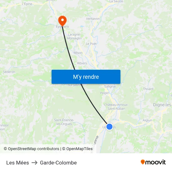 Les Mées to Garde-Colombe map