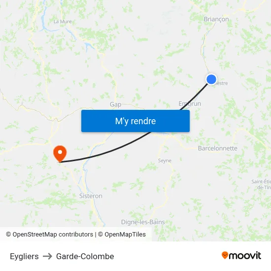 Eygliers to Garde-Colombe map