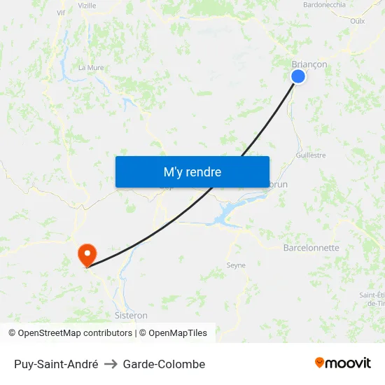 Puy-Saint-André to Garde-Colombe map