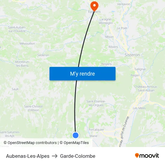 Aubenas-Les-Alpes to Garde-Colombe map