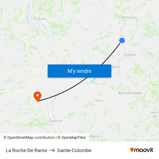 La Roche-De-Rame to Garde-Colombe map