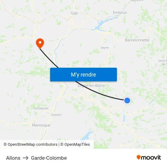 Allons to Garde-Colombe map
