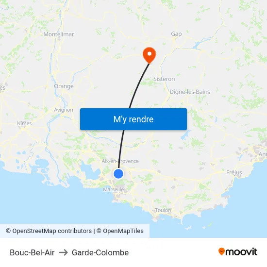 Bouc-Bel-Air to Garde-Colombe map