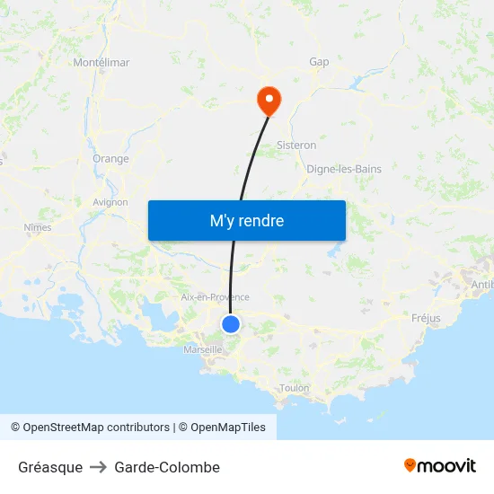 Gréasque to Garde-Colombe map
