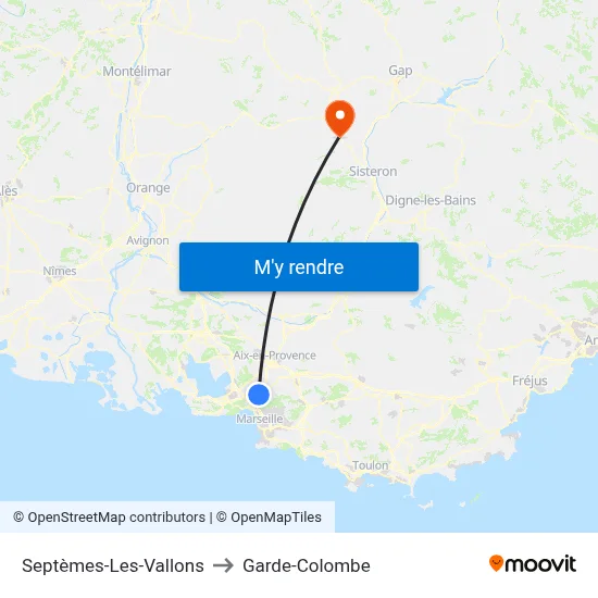 Septèmes-Les-Vallons to Garde-Colombe map