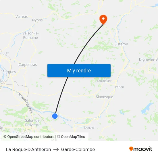 La Roque-D'Anthéron to Garde-Colombe map