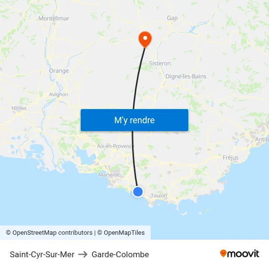 Saint-Cyr-Sur-Mer to Garde-Colombe map