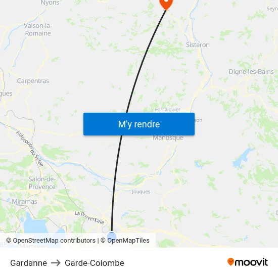Gardanne to Garde-Colombe map
