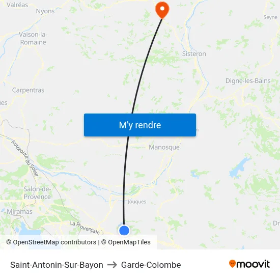 Saint-Antonin-Sur-Bayon to Garde-Colombe map