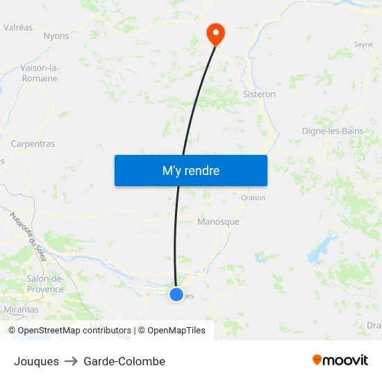 Jouques to Garde-Colombe map