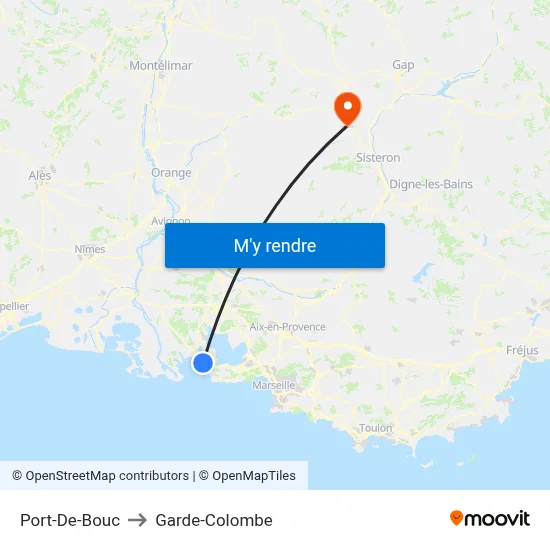 Port-De-Bouc to Garde-Colombe map