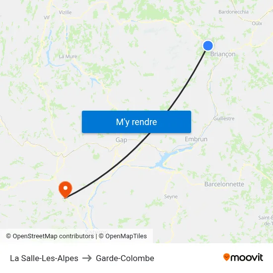 La Salle-Les-Alpes to Garde-Colombe map
