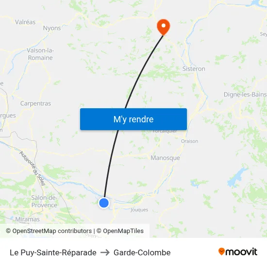 Le Puy-Sainte-Réparade to Garde-Colombe map