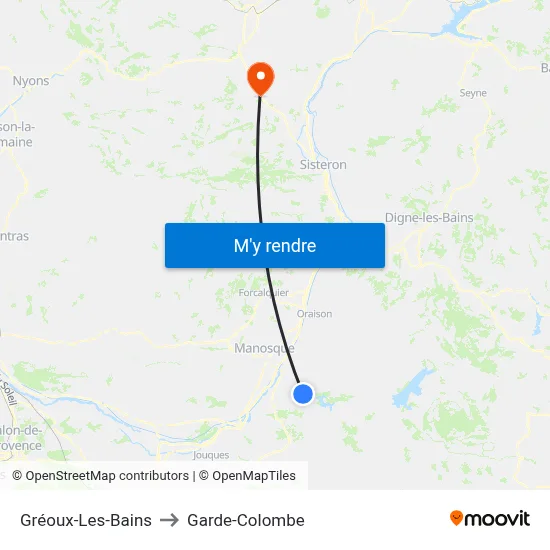 Gréoux-Les-Bains to Garde-Colombe map