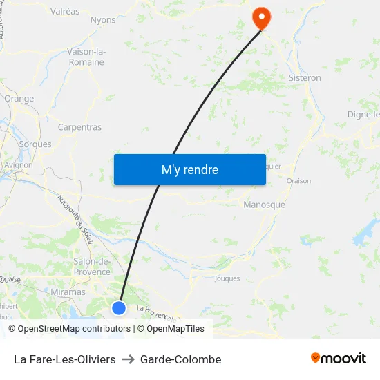 La Fare-Les-Oliviers to Garde-Colombe map
