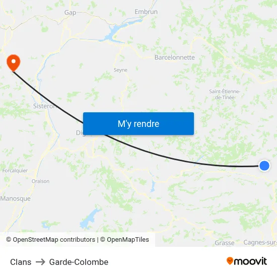 Clans to Garde-Colombe map