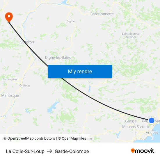 La Colle-Sur-Loup to Garde-Colombe map
