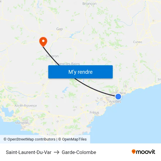 Saint-Laurent-Du-Var to Garde-Colombe map