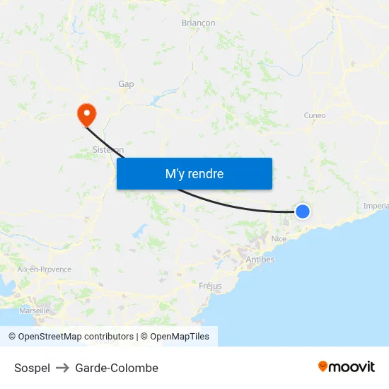 Sospel to Garde-Colombe map