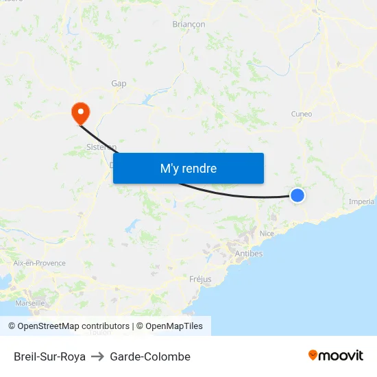 Breil-Sur-Roya to Garde-Colombe map