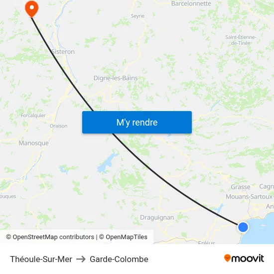 Théoule-Sur-Mer to Garde-Colombe map